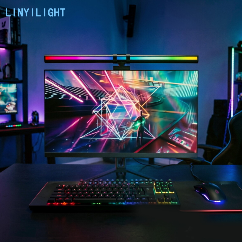 Home Office Work - 60/80 センチメートル RGB ライト LED モニターライトバーコンピュータモニターランプ雰囲気テーブルランプ読書ナイトライト家庭用オフィス作業用