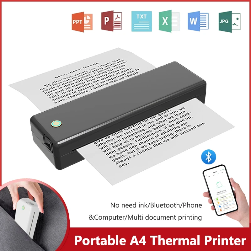 Home Office Questions - ポータブル A4 サーマルプリンター Bluetooth 写真 PDF