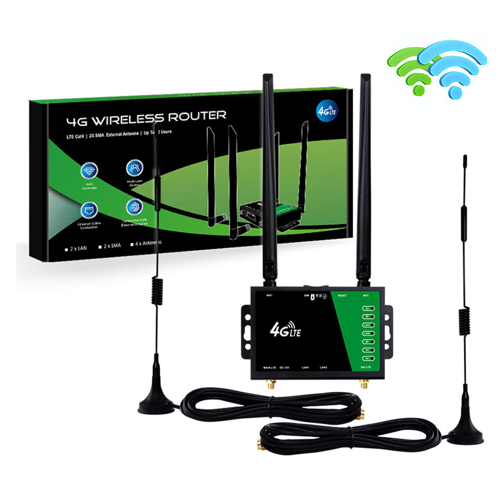 Home Office Xp - SIMカードスロット付きWiFiルーター 4アンテナ 4Gワイヤレスルーター 150Mbps ファイアウォール保護 ホームルーター