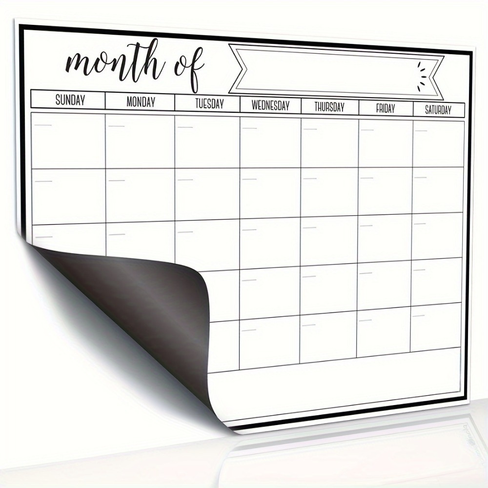 Magnetic Calendar Board - 1個入りマグネット式ドライイレースカレンダー - ホワイトボードスタイル冷蔵庫マグネット、マグネットホワイトボード、家庭整理に最適