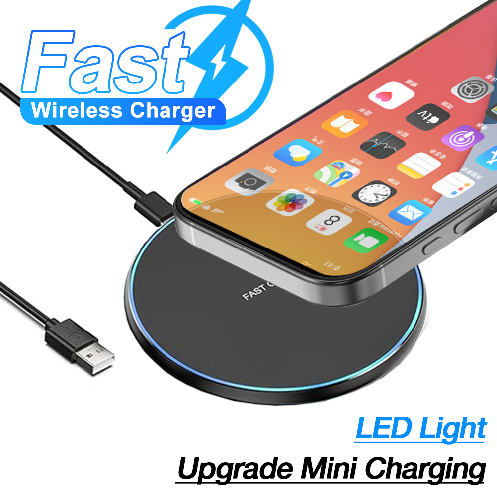 Desk Charging Station - デスクトップミニワイヤレス充電パッドLEDライト iPhone 17 16 15 14
