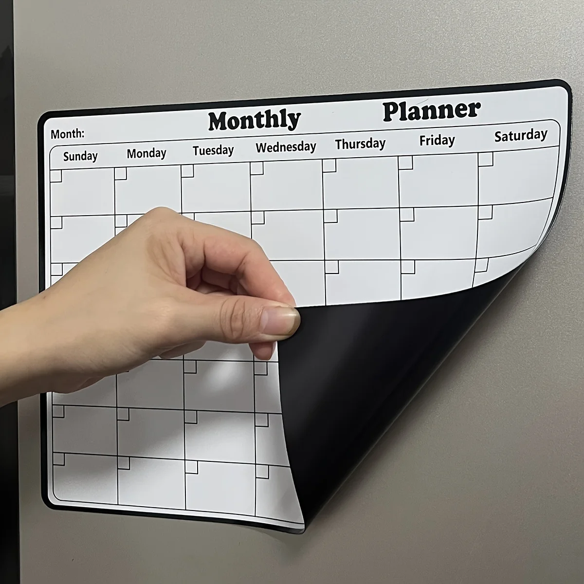Magnetic Calendar Board - マグネット式冷蔵庫用消せるカレンダー、月間カレンダーボード、メッセージボード、メモ帳、冷蔵庫用ステッカー 1個