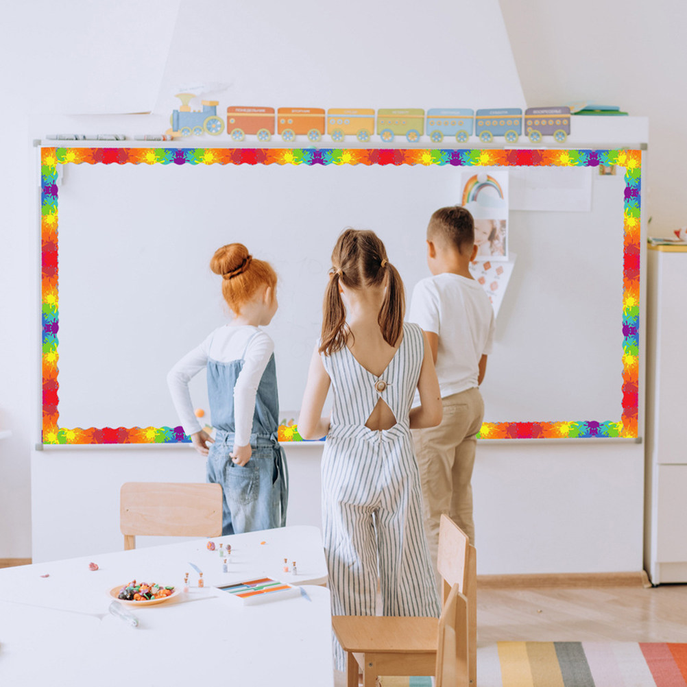 Whiteboard Magnetic - 12個入り 磁気掲示板トリム PVC装飾ボーダー 教室用ホワイトボード黒板用ウォールボーダー 取り外し可能な教室装飾