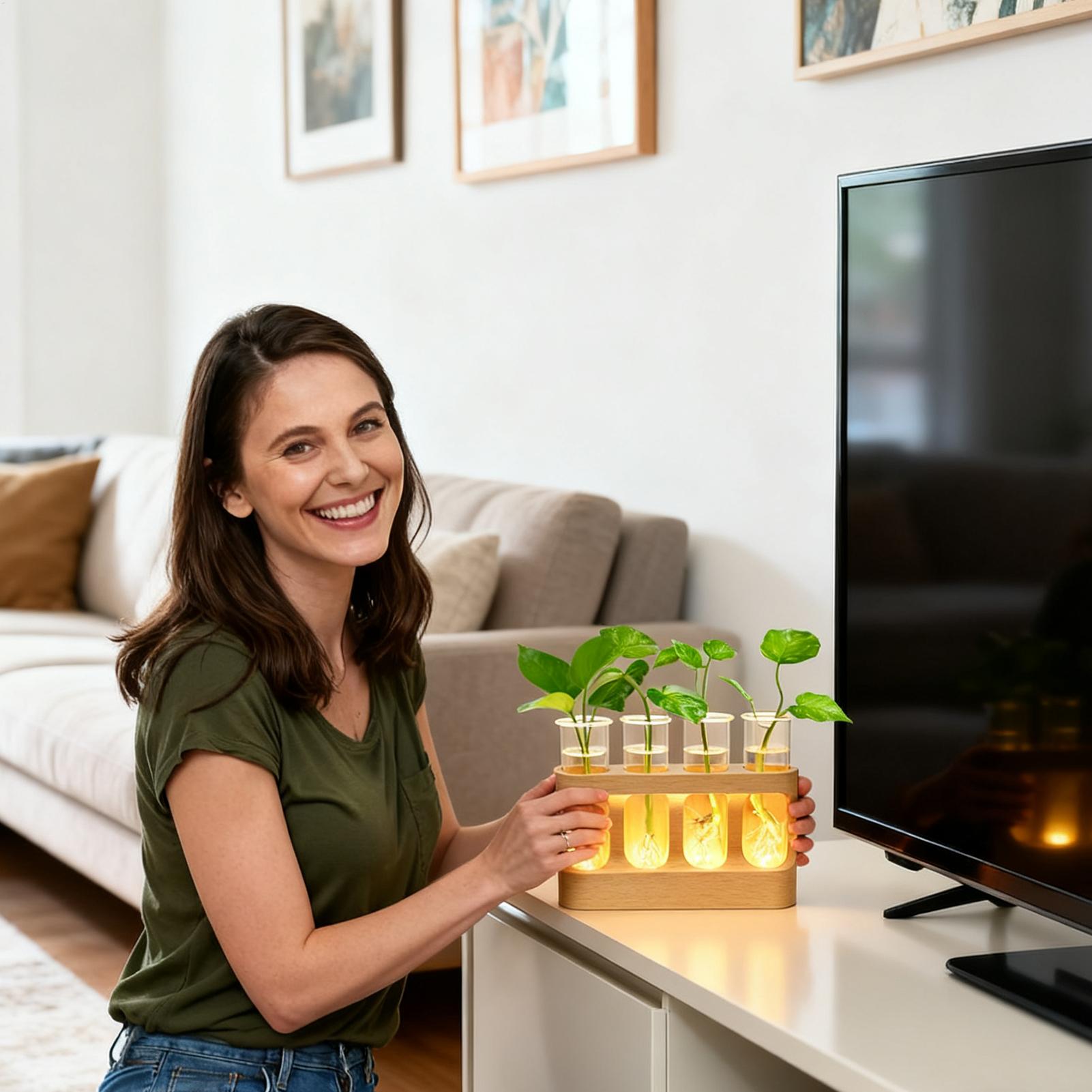 LED植物繁殖ステーション 水耕栽培ガラス試験管テラリウム  - Home Office With Plants のレビューと価格