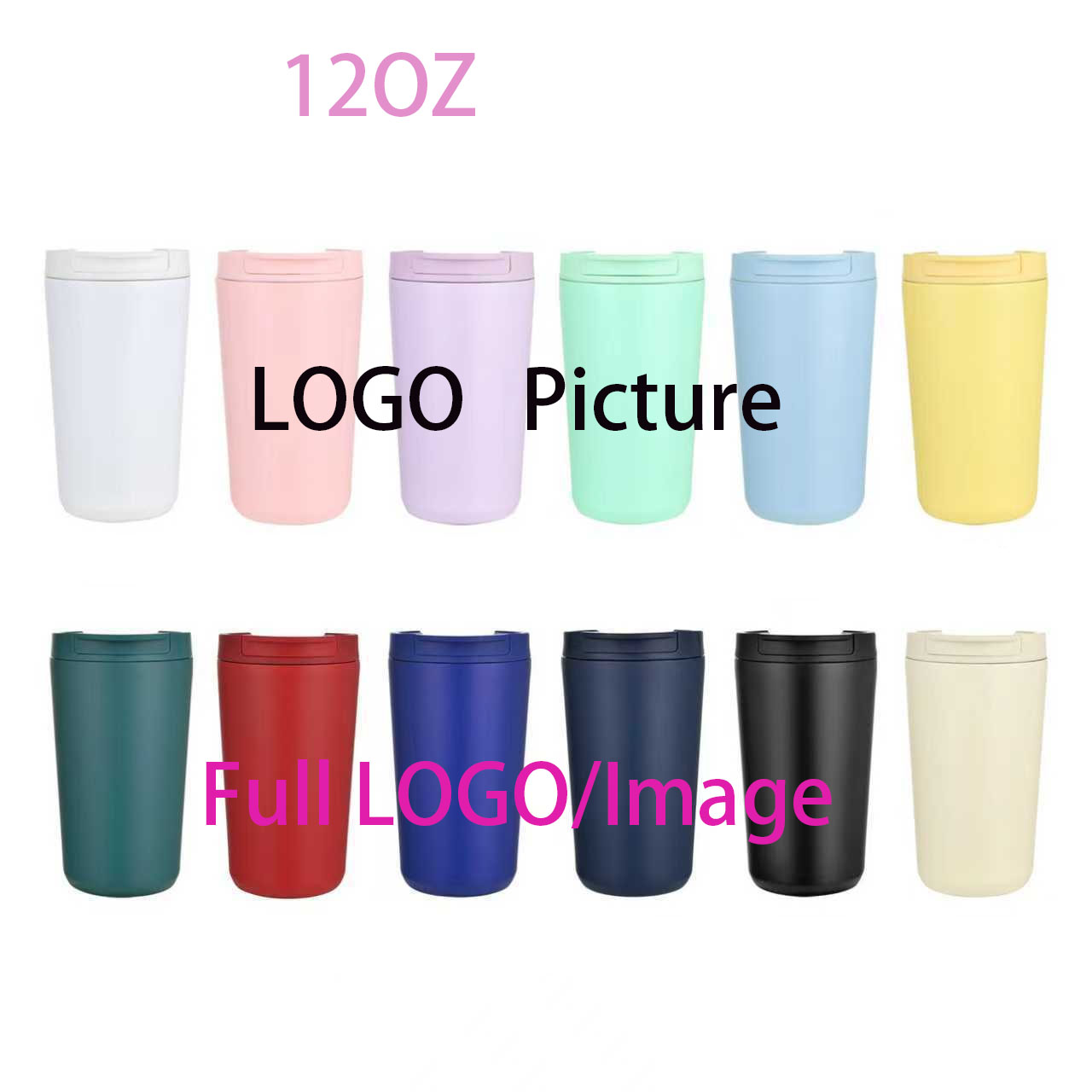 ロゴ画像 1/2M カフェ 12オンス コーヒーカップ 30 - Home Office Logo のレビューと価格