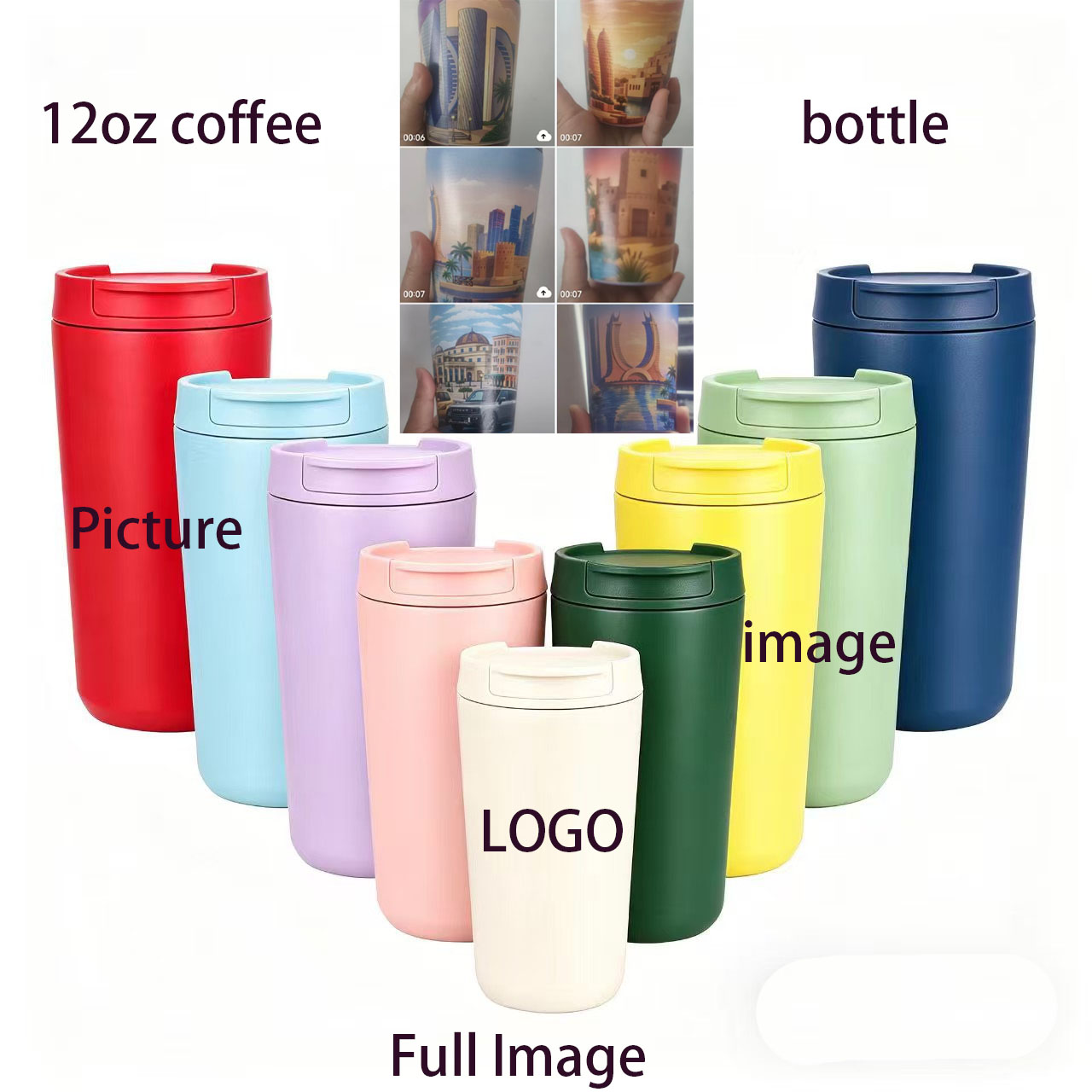 ロゴ画像 1/2M カフェ 12オンス コーヒーカップ 30 - Home Office Logo のレビューと価格