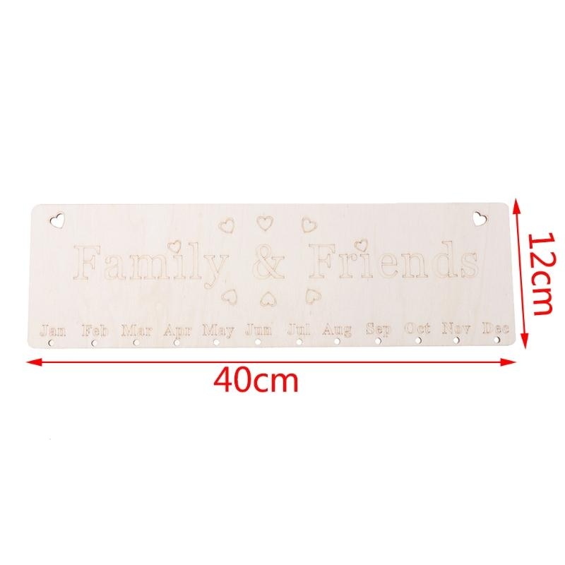 木製カレンダーの誕生日リマインダープラークボードDIYホーム - Magnetic Calendar Board のレビューと価格