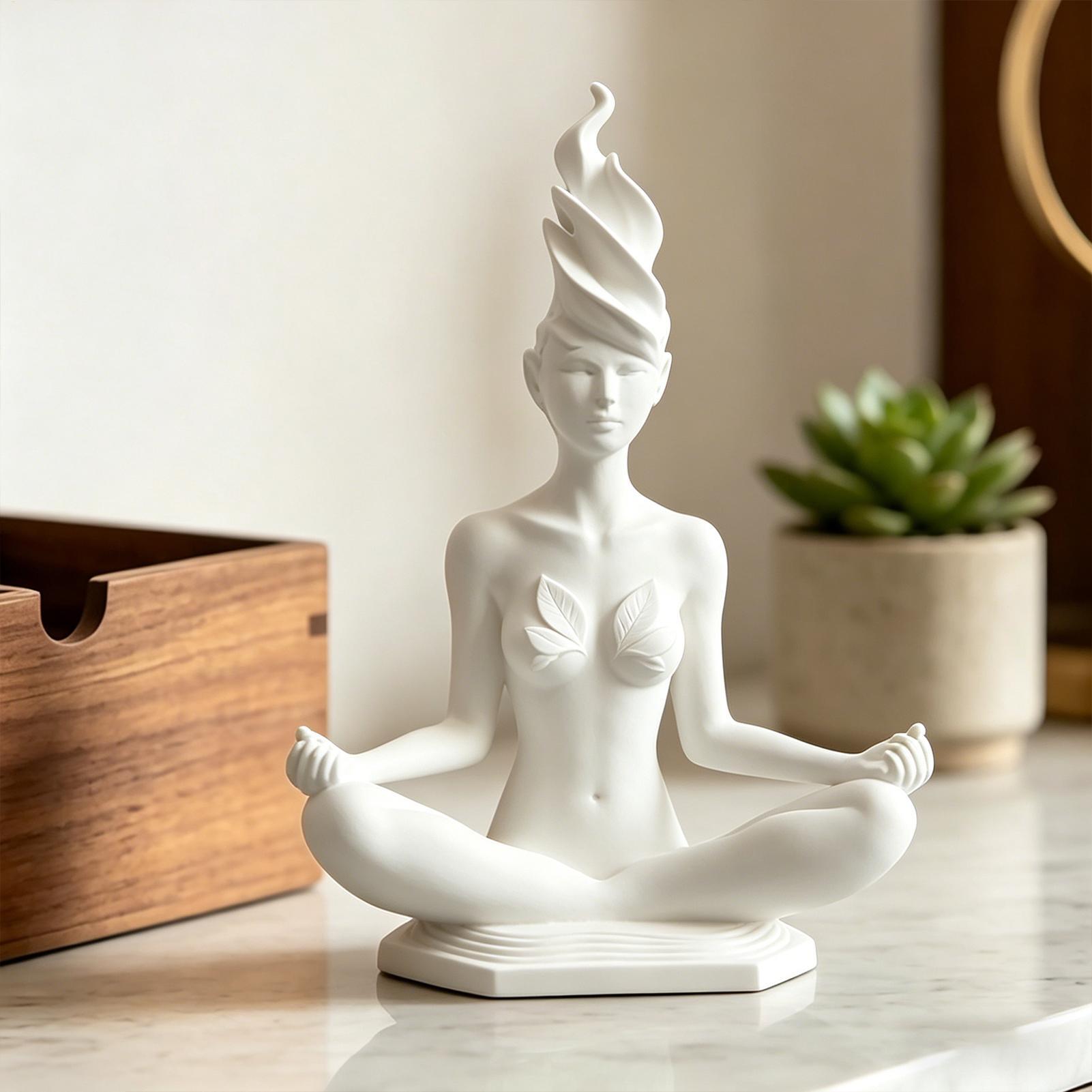 瞑想女性ヨガ置物抽象的なヨガ女性像、家庭の棚、スタジオ、瞑想 - Home Office Yoga Room のレビューと価格