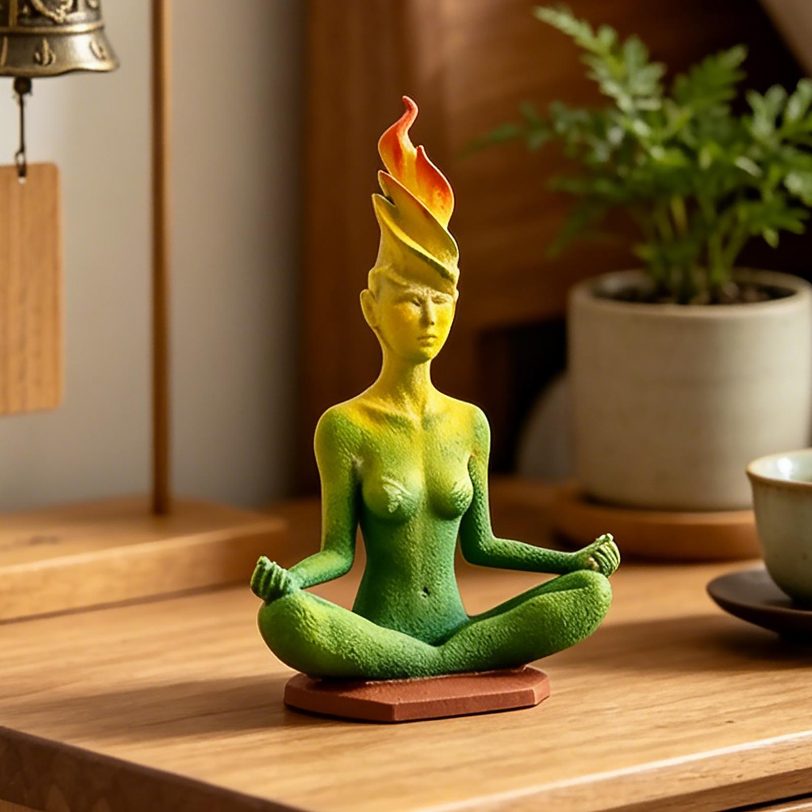 瞑想女性ヨガ置物抽象的なヨガ女性像、家庭の棚、スタジオ、瞑想 - Home Office Yoga Room のレビューと価格