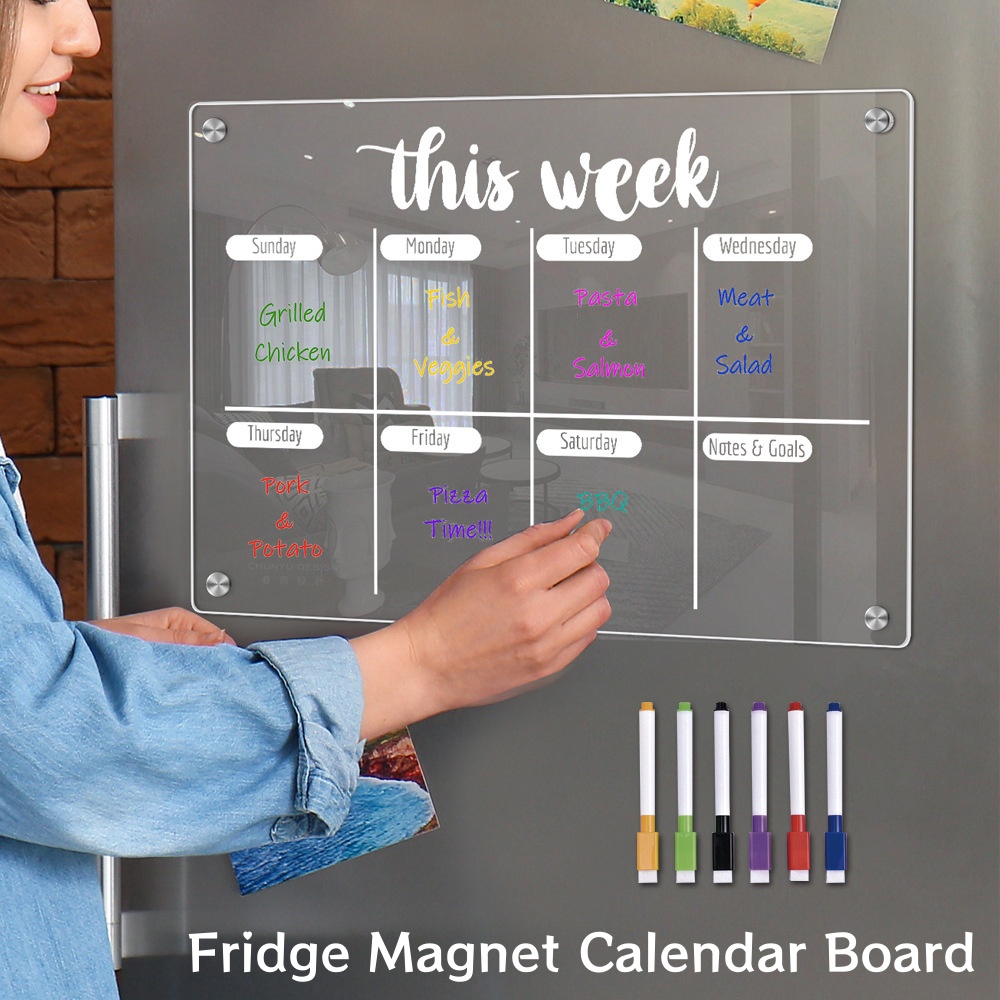 再利用可能なドライイレース冷蔵庫ホワイトボード、磁気カレンダ - Magnetic Calendar Board のレビューと価格
