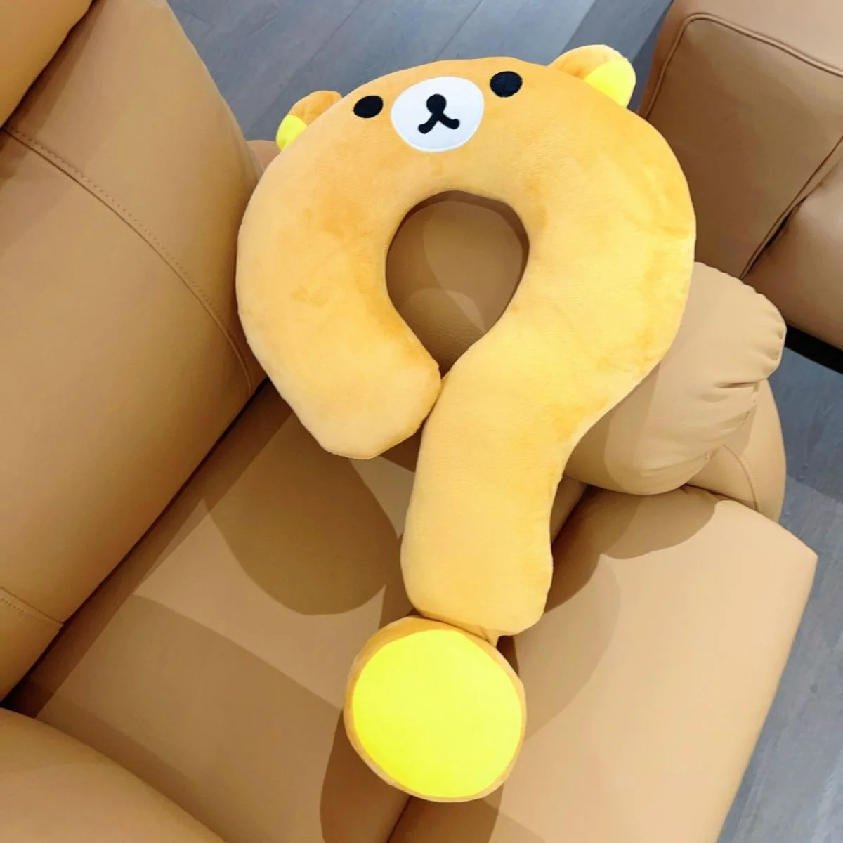 リラックマ疑問符枕漫画クッションソフト曲げられるネックサポー - Home Office Questions のレビューと価格