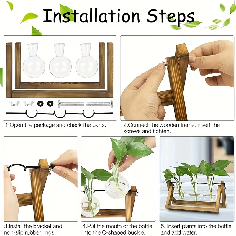 木製スタンド水耕栽培プラントテラリウムキット – 女性へのユ - Home Office With Plants のレビューと価格