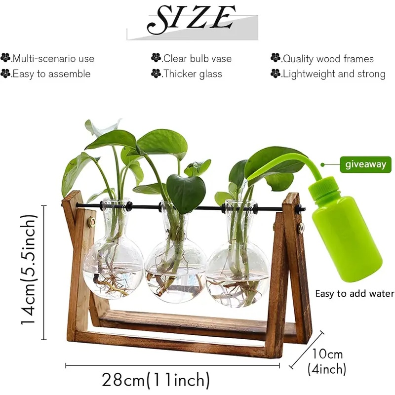 木製スタンド水耕栽培プラントテラリウムキット – 女性へのユ - Home Office With Plants のレビューと価格