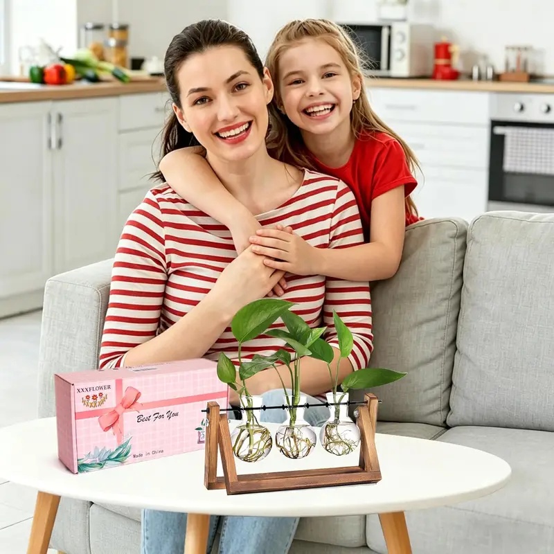 木製スタンド水耕栽培プラントテラリウムキット – 女性へのユ - Home Office With Plants のレビューと価格