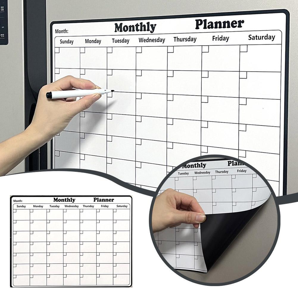 スタイリッシュな磁気ドライイレースカレンダーホワイトボード磁 - Magnetic Calendar Board のレビューと価格