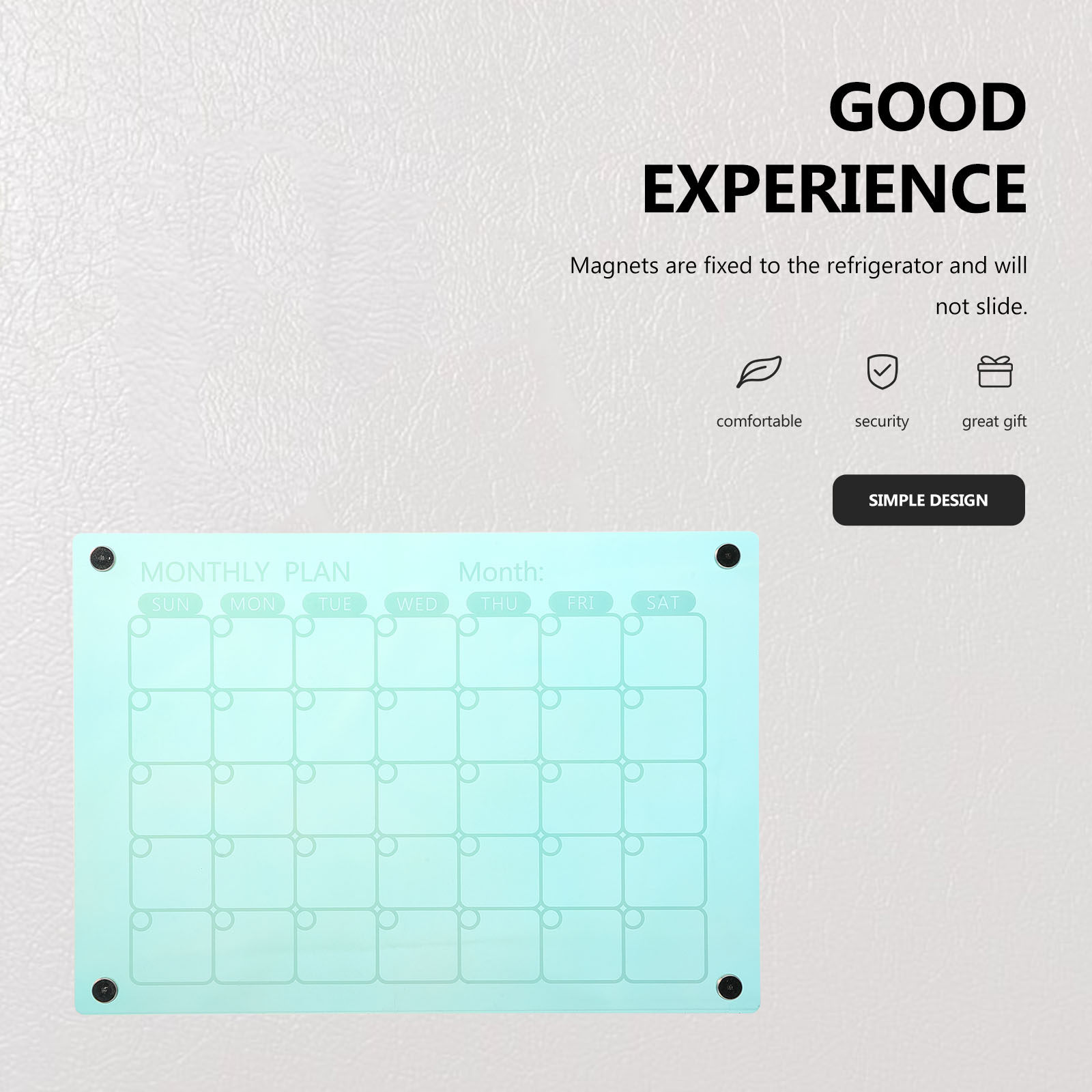 アクリル製マグネット式ドライイレース月間カレンダー 冷蔵庫用 - Magnetic Calendar Board のレビューと価格