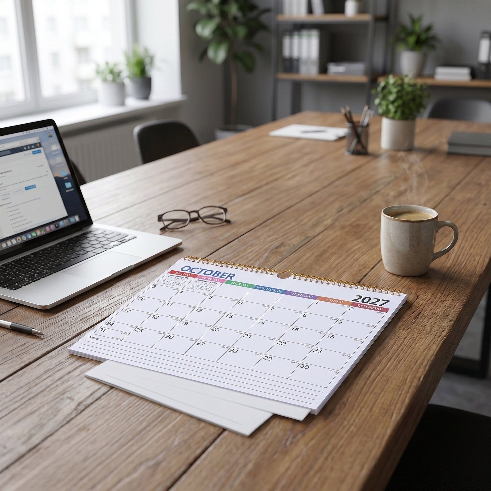 2027年 ミニマリスト壁掛けカレンダー ツインワイヤーコイ - English Home Office のレビューと価格