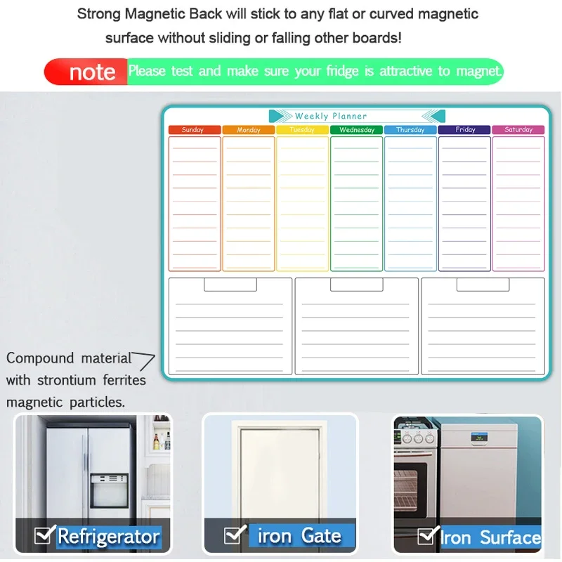 A3サイズ マグネット式ウィークリー＆マンスリープランナー： - Magnetic Calendar Board のレビューと価格