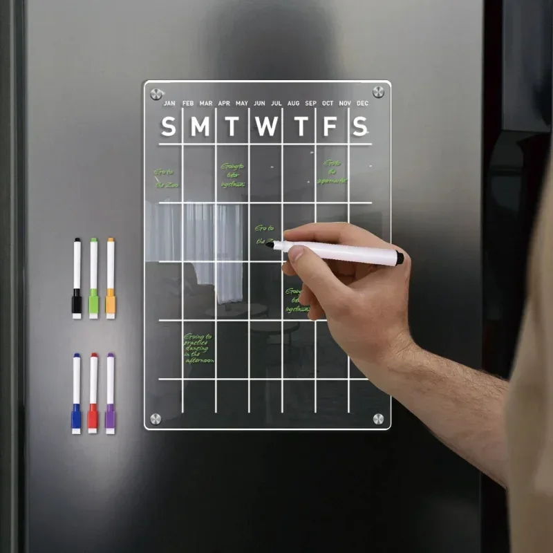 冷蔵庫マグネットステッカー透明アクリルカレンダーウィークリー - Magnetic Calendar Board のレビューと価格
