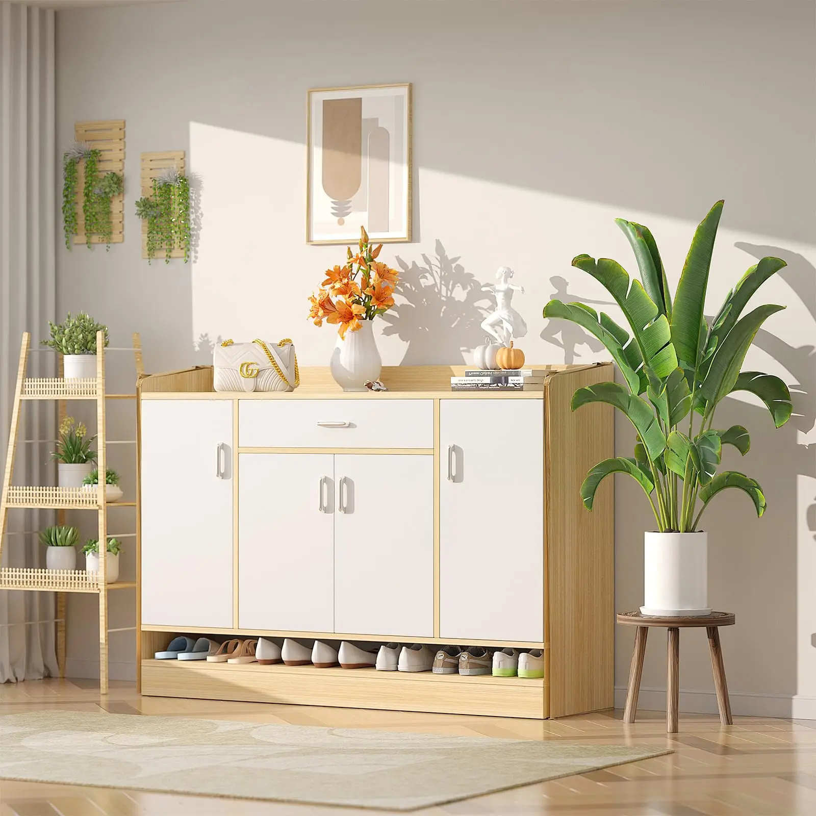 3個セット 木製植物スタンド 室内用背の高い植木鉢ホルダー  - Home Office With Plants のレビューと価格
