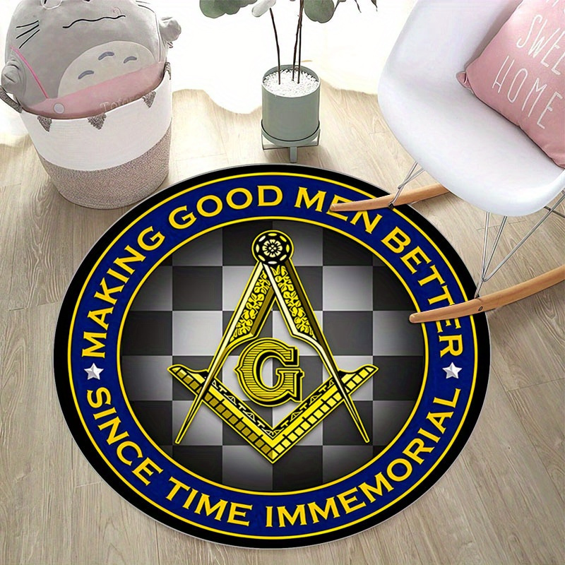 フリーメイソン スクエアコンパス G ロゴ ラウンドラグ フ - Home Office Logo のレビューと価格