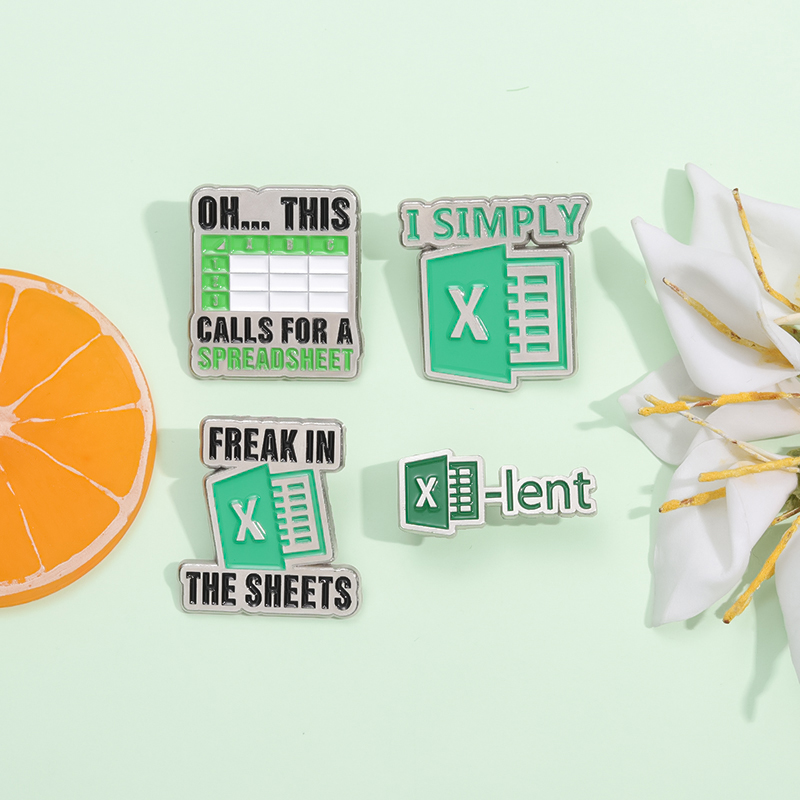 クリエイティブ Excel スプレッドシートエナメルピンカス - Home Office Logo のレビューと価格