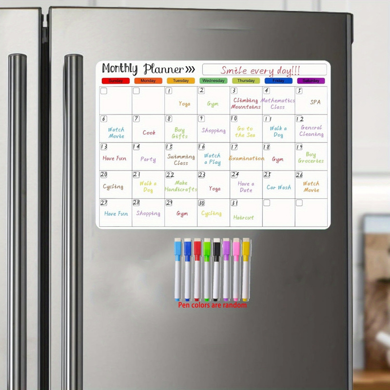 大型磁気ホワイトボードセット、再利用可能な行動計画表、月間計 - Magnetic Calendar Board のレビューと価格