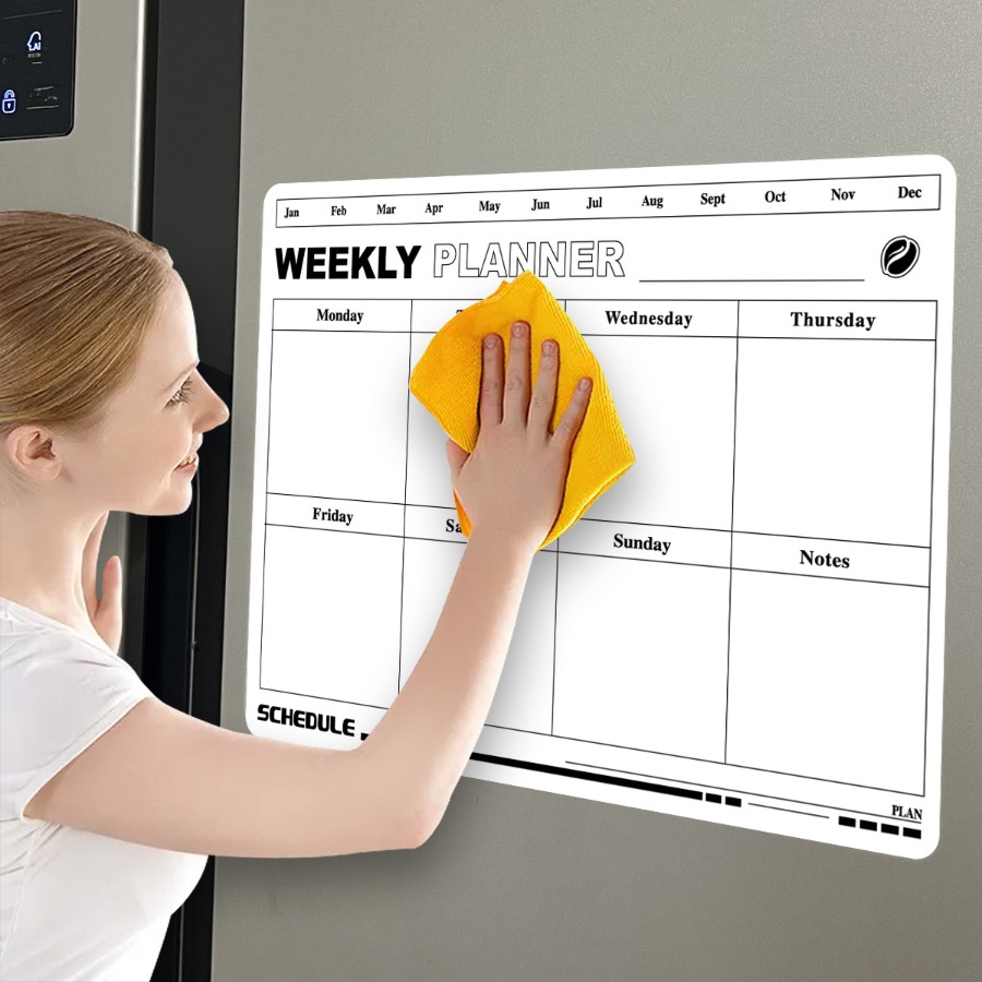 消去可能な週間計画スケジュールカレンダー軟磁性冷蔵庫ステッカ - Magnetic Calendar Board のレビューと価格