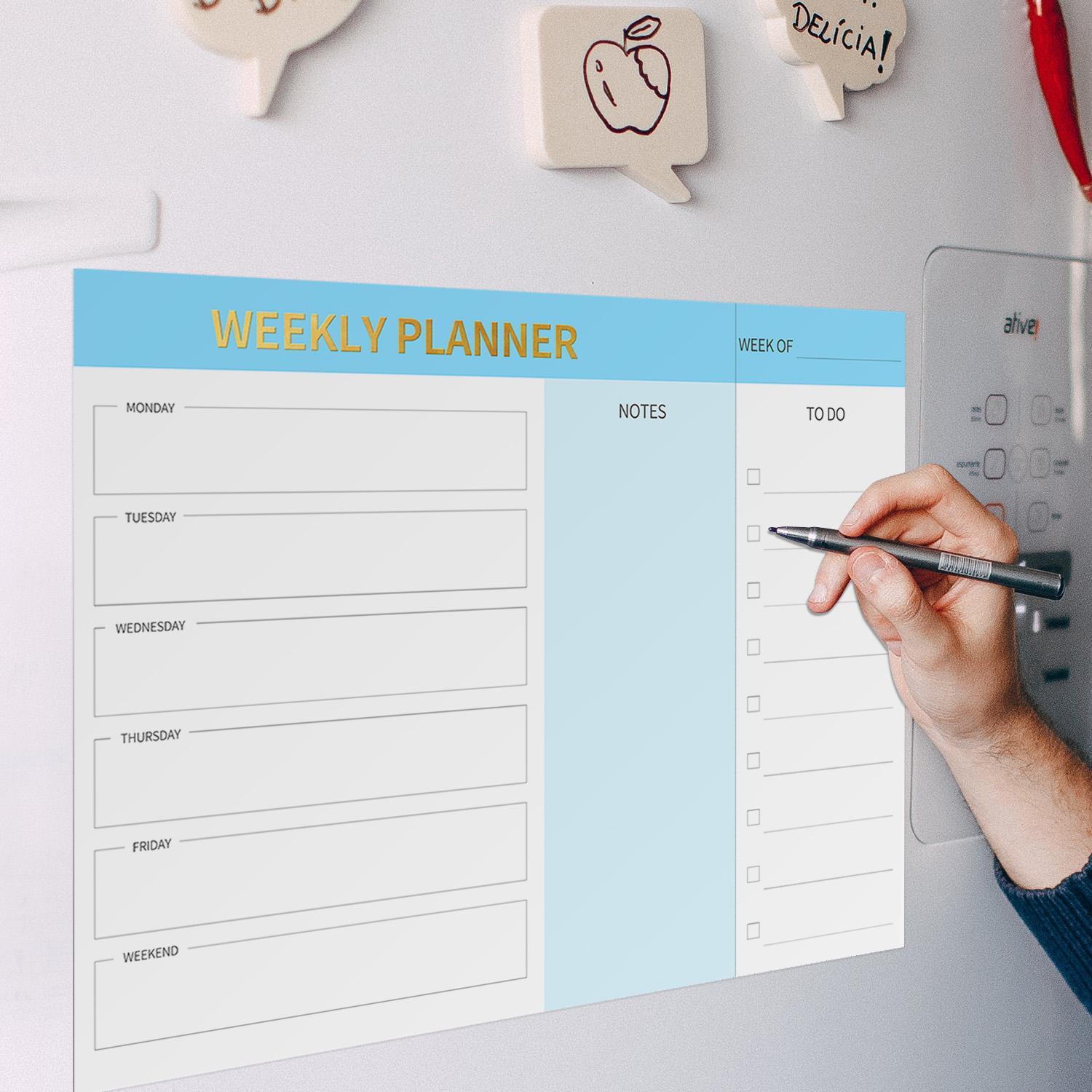 磁気ウィークリープランナー冷蔵庫ホワイトボード 40×30c - Magnetic Calendar Board のレビューと価格